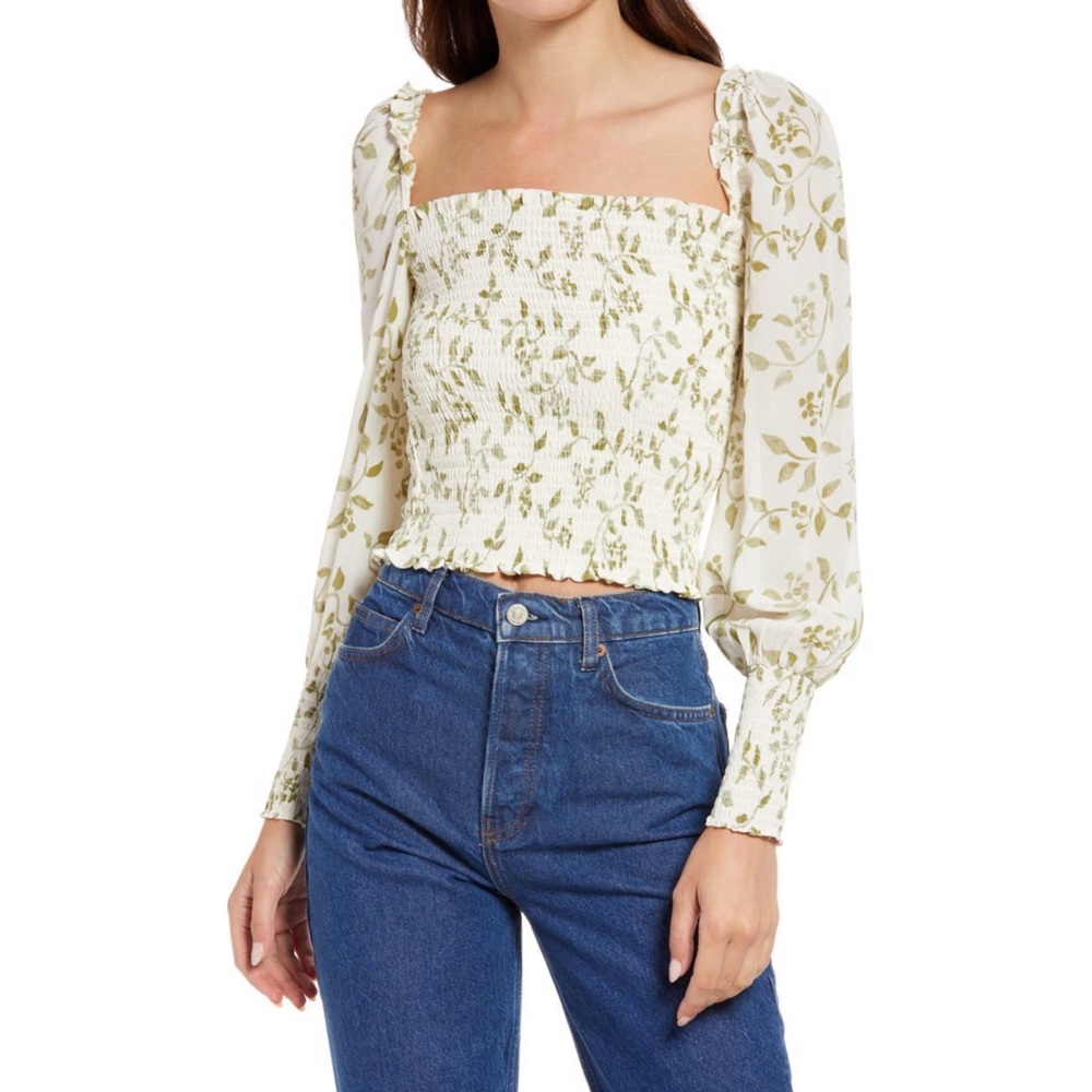 NWT Reformation Pinto Smocked Top